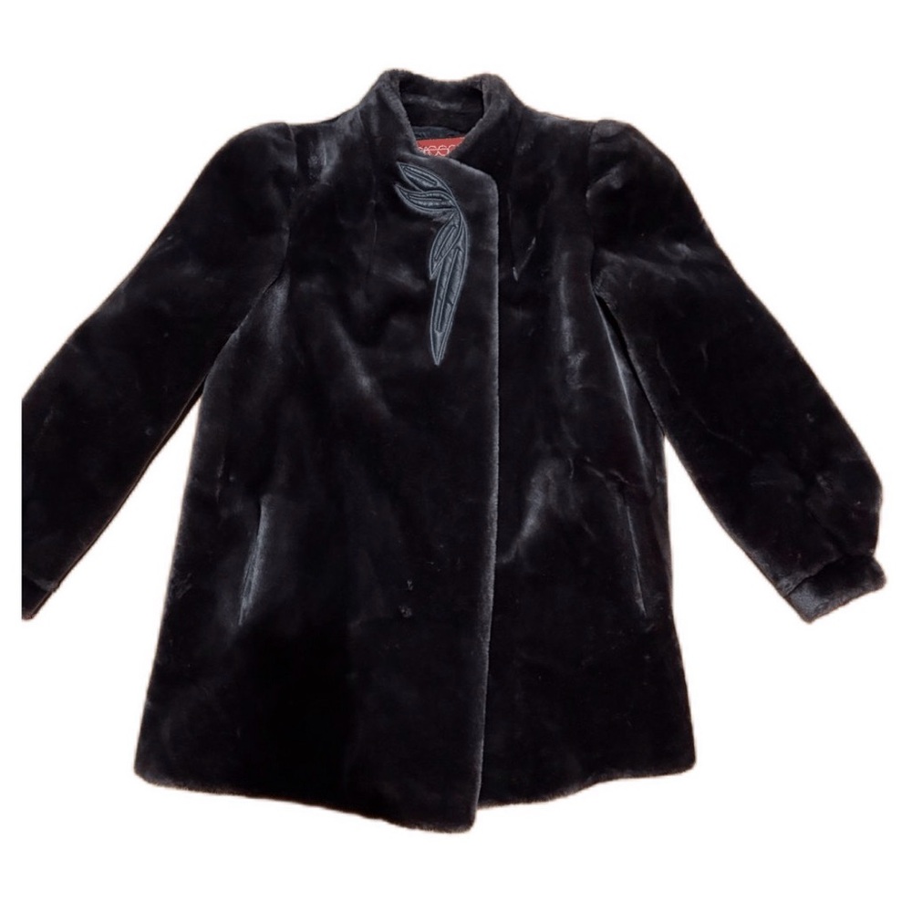 Vintage Vidal Sassoon Faux Fur Jacket, dark brown, Sz L